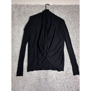 Lululemon Iconic Wrap Sweater Black Draped Open Front Cardigan S/M